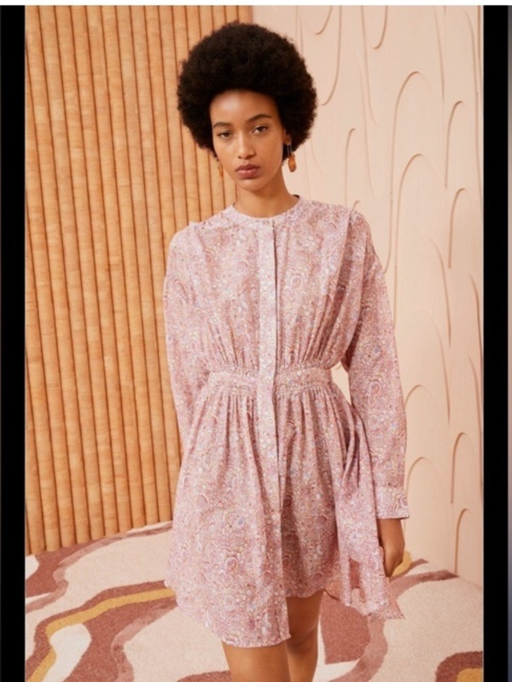 Ulla Johnson Jude Dress, Pink Paisley Print in Cotton-Silk Blend